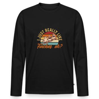 Zebrafinken Vogel Zebrafink - Männer Premium Bio Langarmshirt - Schwarz - Vorne - Nico (187cm)
