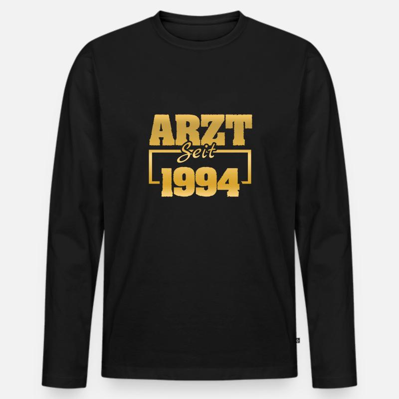 1994 - Männer Premium Bio Langarmshirt - Schwarz
