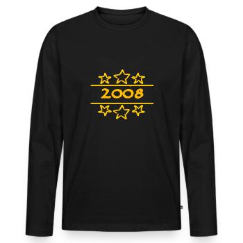 2008 2008 - Männer Premium Bio Langarmshirt - Schwarz - Vorne - Nico (187cm)