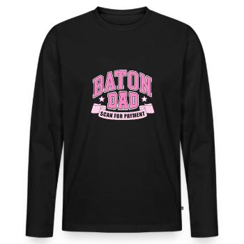 Baton papa scanner pour le paiement Conception pour un twirling - T-shirt manches longues Premium bio Homme - noir - Devant - Nico (187cm)