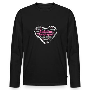 Kardiologe Medizinische Sonographie Ultraschall - Männer Premium Bio Langarmshirt - Schwarz - Vorne - Nico (187cm)