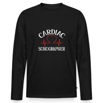 Kardiologe Medizinische Sonographie Ultraschall - Männer Premium Bio Langarmshirt - Schwarz - Vorne - Nico (187cm)