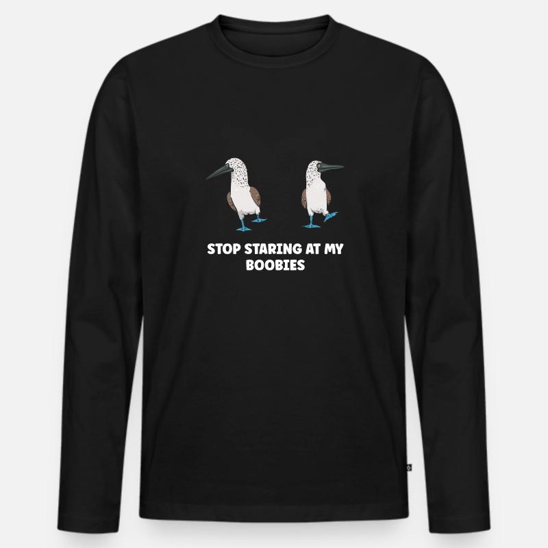 Blaufußtölpel Blue-footed Booby Seevogel - Männer Premium Bio Langarmshirt - Schwarz