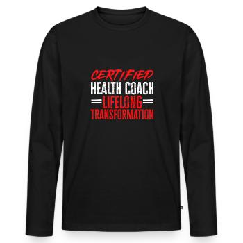 Health Coach Nutritionist Life Coach - Men's Premium Organic Long Sleeve Shirt - black - Front - Nico (187cm)