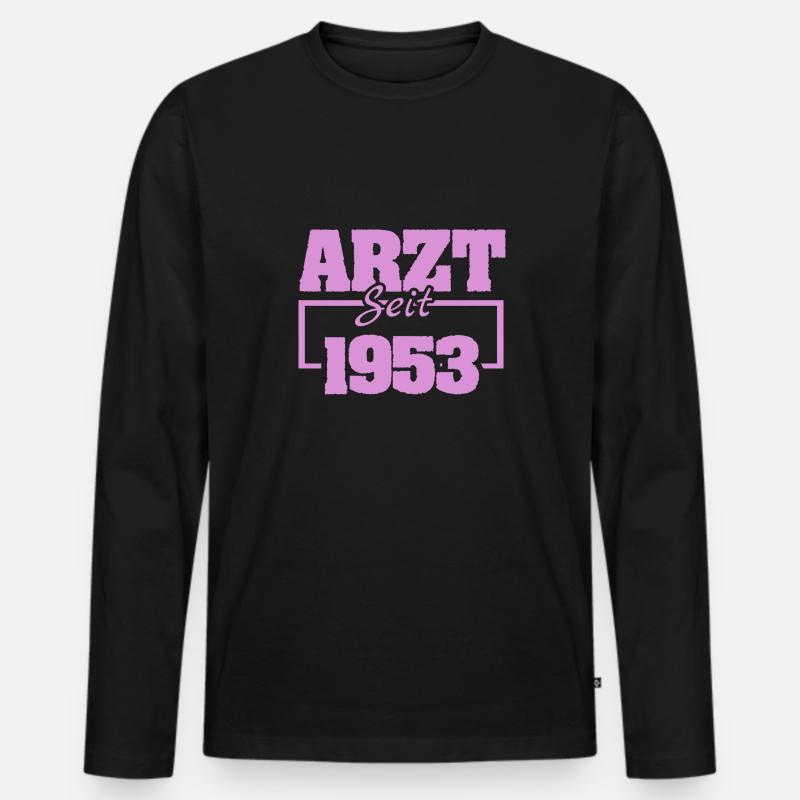 1953 - Männer Premium Bio Langarmshirt - Schwarz