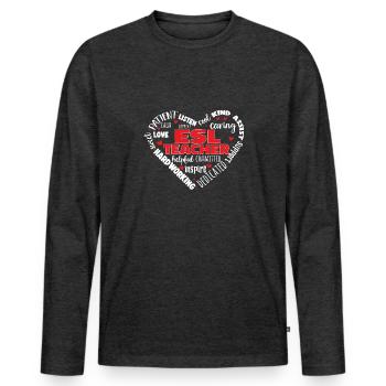 Teacher English Second Language Foreign Language - Men's Premium Organic Long Sleeve Shirt - heather anthracite - Front - Nico (187cm)