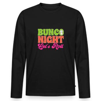 Bunco Dice Game - Men's Premium Organic Long Sleeve Shirt - black - Front - Nico (187cm)