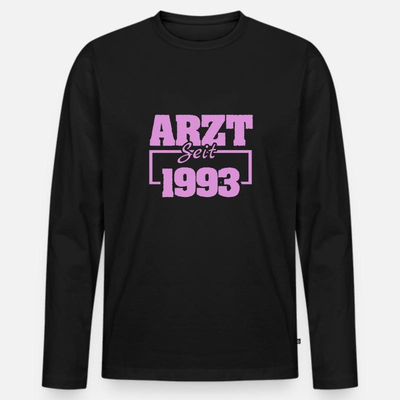 1993 - Männer Premium Bio Langarmshirt - Schwarz