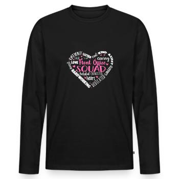 Secrétaire, Adjointe administrative, Commis de bureau - T-shirt manches longues Premium bio Homme - noir - Devant - Nico (187cm)