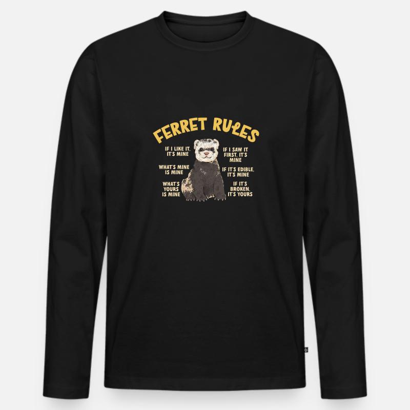Frettchen Besitzer Frettchen - Männer Premium Bio Langarmshirt - Schwarz