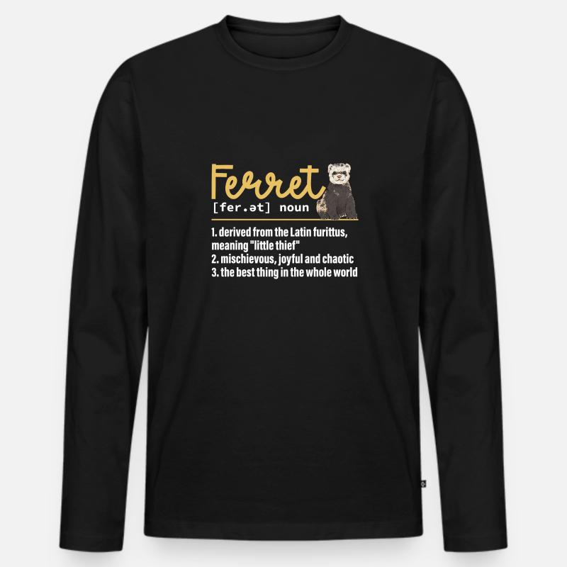 Frettchen Besitzer Frettchen - Männer Premium Bio Langarmshirt - Schwarz