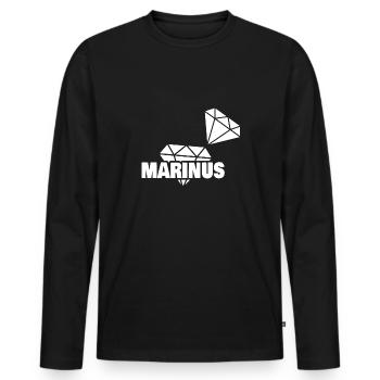 Precious Marinus - Men's Premium Organic Long Sleeve Shirt - black - Front - Nico (187cm)