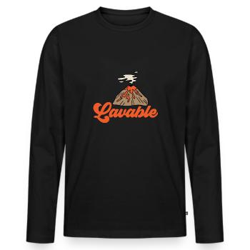 Vulkan Geologie Vulkanologie Lava - Männer Premium Bio Langarmshirt - Schwarz - Vorne - Nico (187cm)