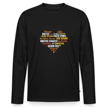 Salon de coiffure pour chiens - T-shirt manches longues Premium bio Homme - noir - Devant - Nico (187cm)