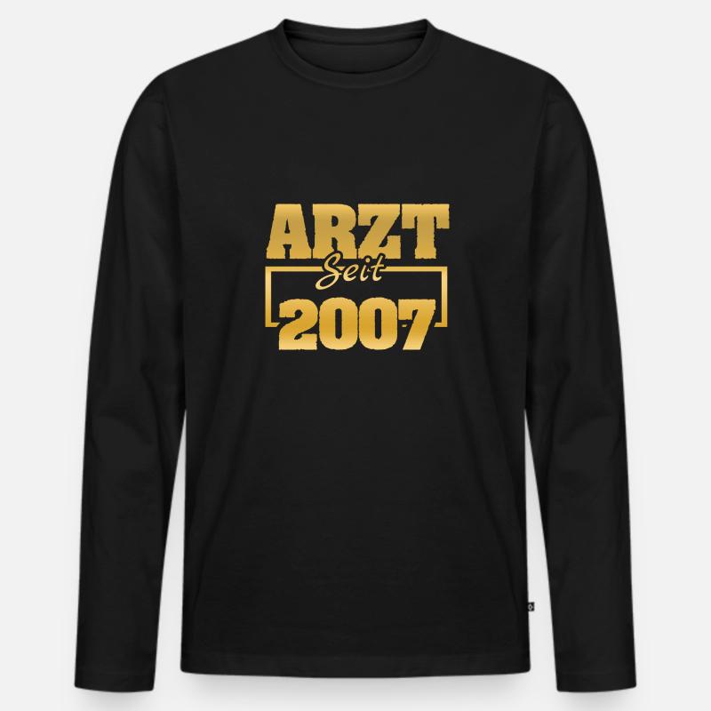 2007 - Männer Premium Bio Langarmshirt - Schwarz
