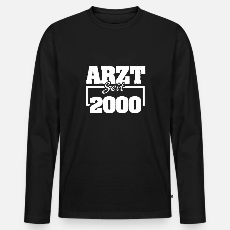 Arbeitsmediziner 2000 - Männer Premium Bio Langarmshirt - Schwarz