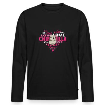 Chinchilla - Männer Premium Bio Langarmshirt - Schwarz - Vorne - Nico (187cm)