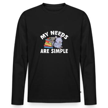 Chinchilla - Männer Premium Bio Langarmshirt - Schwarz - Vorne - Nico (187cm)