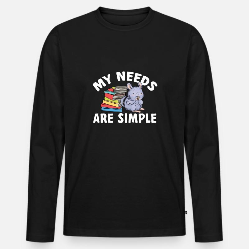 Chinchilla - Männer Premium Bio Langarmshirt - Schwarz