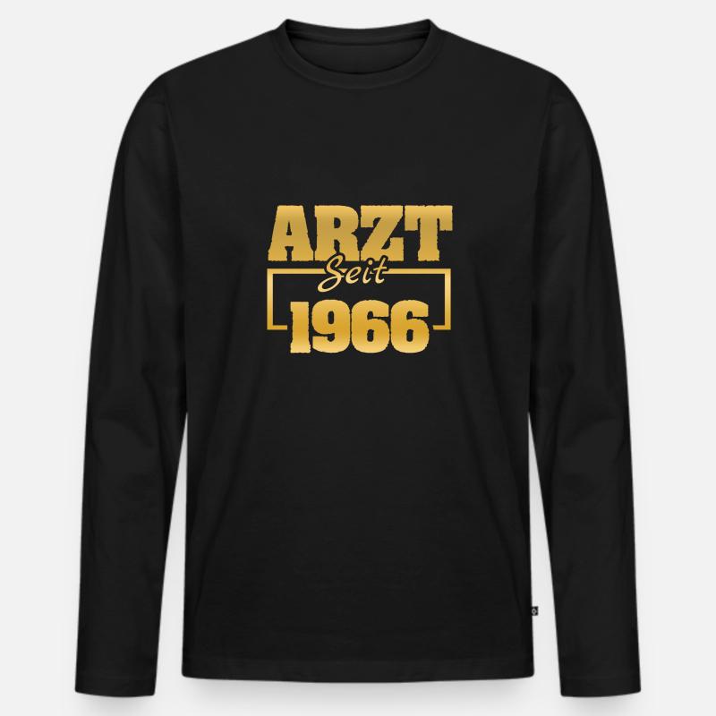 1966 - Männer Premium Bio Langarmshirt - Schwarz