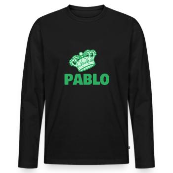 Pablo as a first name - Men's Premium Organic Long Sleeve Shirt - black - Front - Nico (187cm)