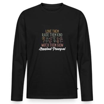 Deputy Principal - Men's Premium Organic Long Sleeve Shirt - black - Front - Nico (187cm)