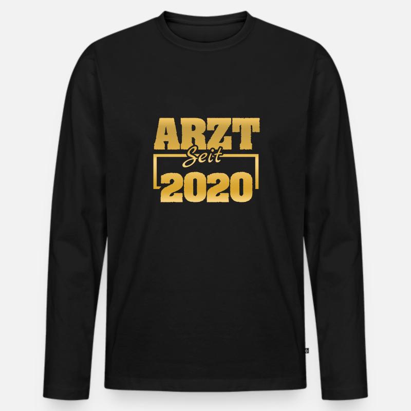 2020 - Männer Premium Bio Langarmshirt - Schwarz