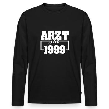 Ophthalmologist 1999 - Men's Premium Organic Long Sleeve Shirt - black - Front - Nico (187cm)