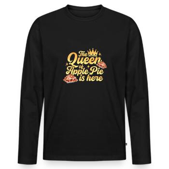 Königin des Apfelkuchens Thanksgiving Apfelkuchen Liebhaber - Männer Premium Bio Langarmshirt - Schwarz - Vorne - Nico (187cm)