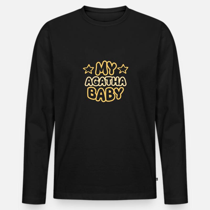 Geschenk für Agatha - Männer Premium Bio Langarmshirt - Schwarz
