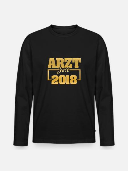 2018 - Männer Premium Bio Langarmshirt - Schwarz