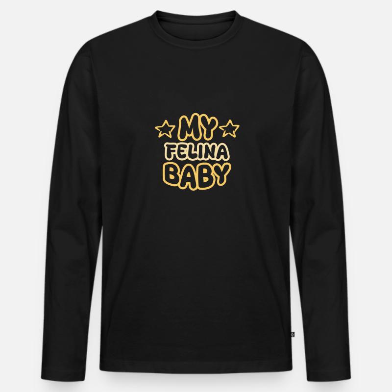 Geburt Felina - Männer Premium Bio Langarmshirt - Schwarz