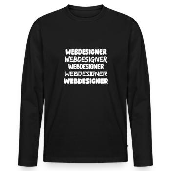Webdesigner als Job - Männer Premium Bio Langarmshirt - Schwarz - Vorne - Nico (187cm)