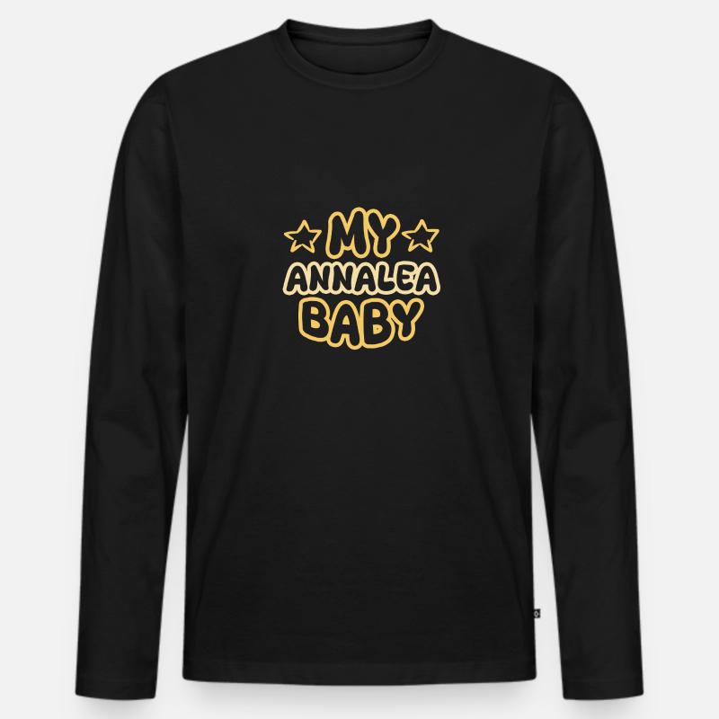 Geburt Annalea - Männer Premium Bio Langarmshirt - Schwarz