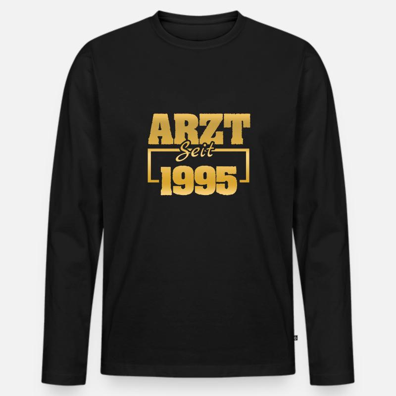 Ärztin 1995 - Männer Premium Bio Langarmshirt - Schwarz