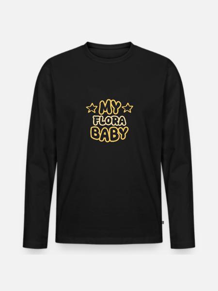 Birth Flora - Men's Premium Organic Long Sleeve Shirt - black