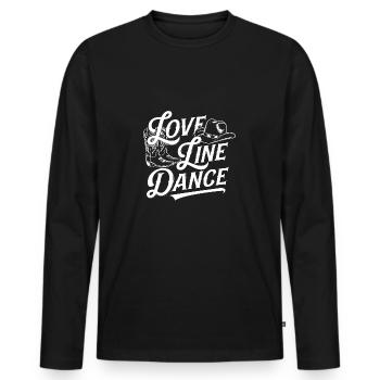 Love Line Dance J’adore la danse en ligne - T-shirt manches longues Premium bio Homme - noir - Devant - Nico (187cm)