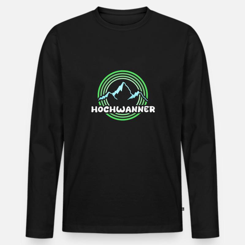 Berg Hochwanner - Männer Premium Bio Langarmshirt - Schwarz