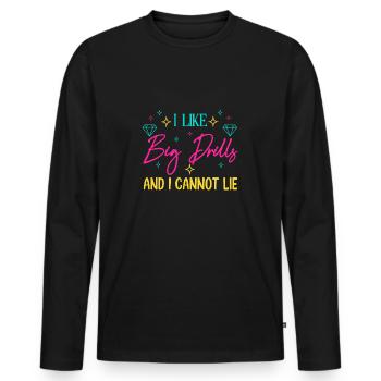 Diamond Painting Artist I Like Big Drills Diamond - Männer Premium Bio Langarmshirt - Schwarz - Vorne - Nico (187cm)