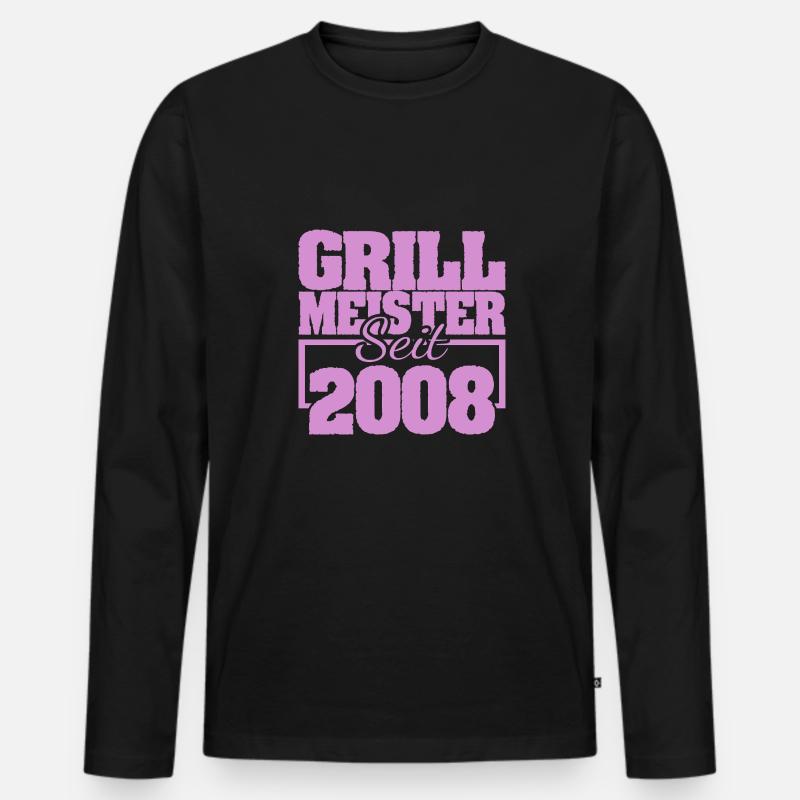 2008 - Männer Premium Bio Langarmshirt - Schwarz