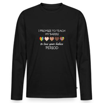 LBGT Flag Gay Pride Human - Men's Premium Organic Long Sleeve Shirt - black - Front - Nico (187cm)