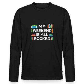 My Book smells Better than your Tablet - Männer Premium Bio Langarmshirt - Schwarz - Vorne - Nico (187cm)