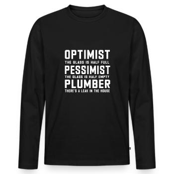 Handwerker Installateur Spruch Klempner - Männer Premium Bio Langarmshirt - Schwarz - Vorne - Nico (187cm)