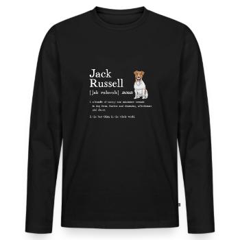 Jack Russell Terrier - T-shirt manches longues Premium bio Homme - noir - Devant - Nico (187cm)