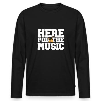 Indoor Cycling Bike Workout - Men's Premium Organic Long Sleeve Shirt - black - Front - Nico (187cm)