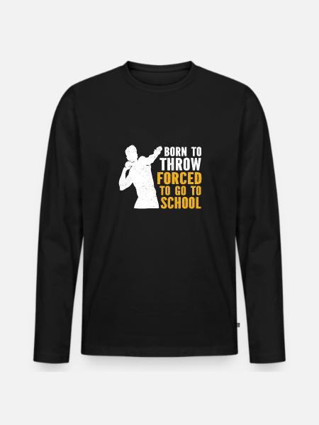 Lancer du poids Athlétisme - T-shirt manches longues Premium bio Homme - noir