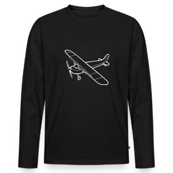 Remote Controlled Airplane Model Airplane - Men's Premium Organic Long Sleeve Shirt - black - Front - Nico (187cm)