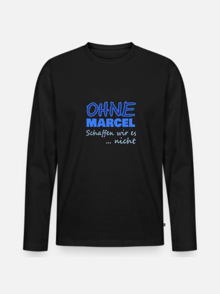 Geschenk für Marcel - Männer Premium Bio Langarmshirt - Schwarz