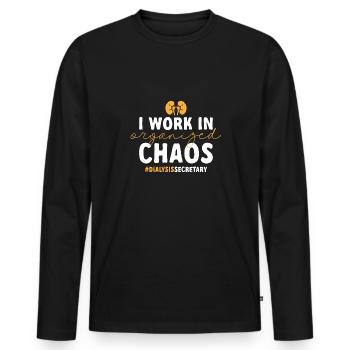 Dialyse Sekretärin Dialysefachkraft - Männer Premium Bio Langarmshirt - Schwarz - Vorne - Nico (187cm)