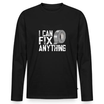 Duct Tape Panzertape Handwerker Klebeband - Männer Premium Bio Langarmshirt - Schwarz - Vorne - Nico (187cm)